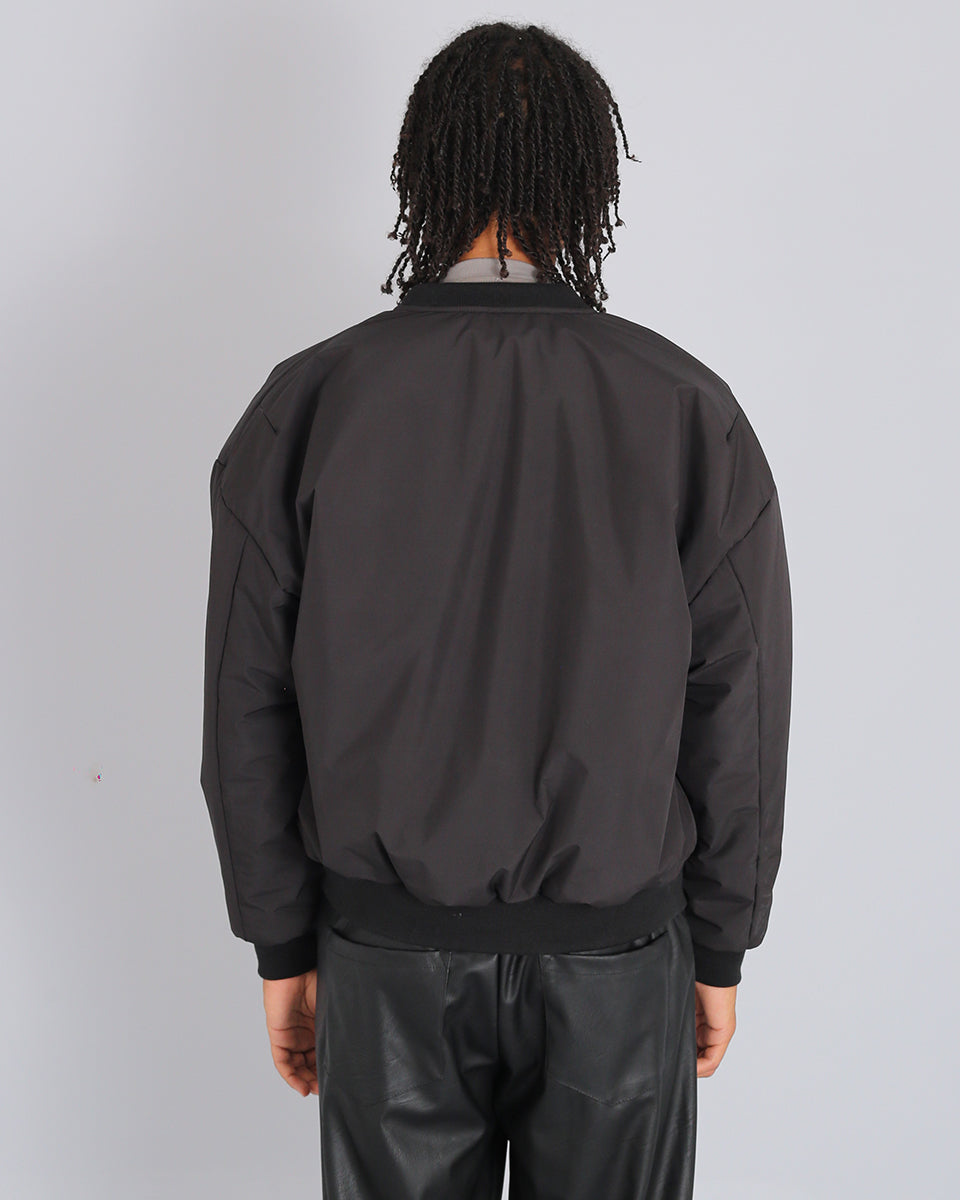 Bomber in nylon con zip dorata