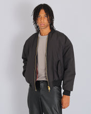 Bomber in nylon con zip dorata