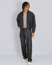 Bomber in nylon con zip dorata