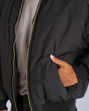 Bomber in nylon con zip dorata