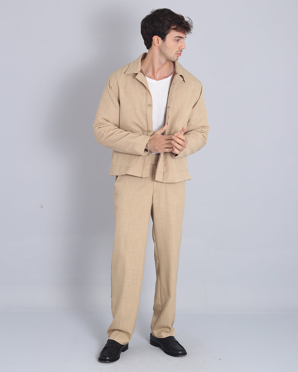 Wide Fit Flamed Trousers