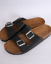 Msm Studio Double Buckle Slipper in Real Leather 