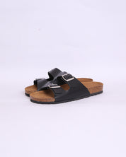 Msm Studio Double Buckle Slipper in Real Leather 