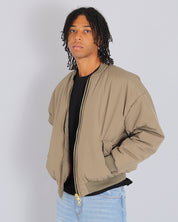 Bomber in nylon con zip dorata