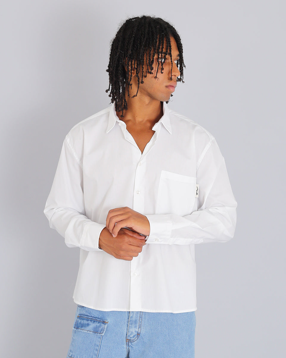 Camicia Cropped in Cotone