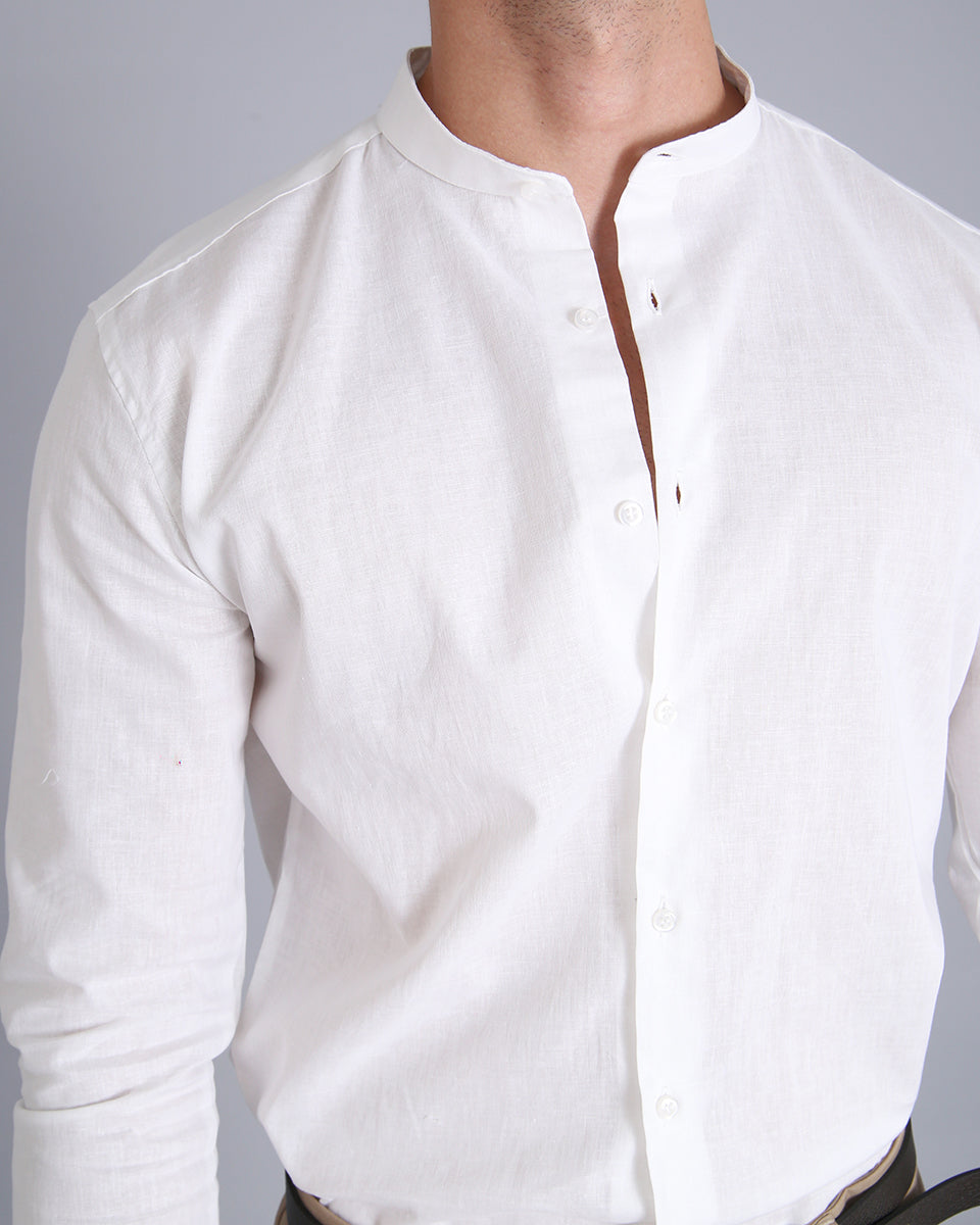 Msm Studio Linen Shirt Korean Collar 