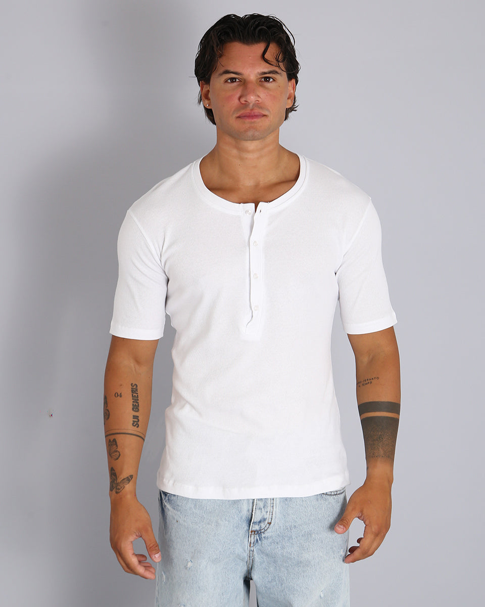 Msm Studio T-shirt Serafino in costina a mezza manica