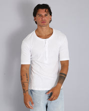 Msm Studio T-shirt Serafino in costina a mezza manica