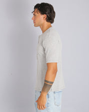 Msm Studio T-shirt Serafino in ribbed half sleeve