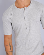 Msm Studio T-shirt Serafino in ribbed half sleeve