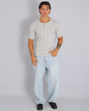 Msm Studio T-shirt Serafino in ribbed half sleeve