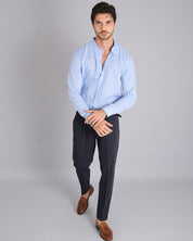 Msm Studio Camicia in lino collo coreano