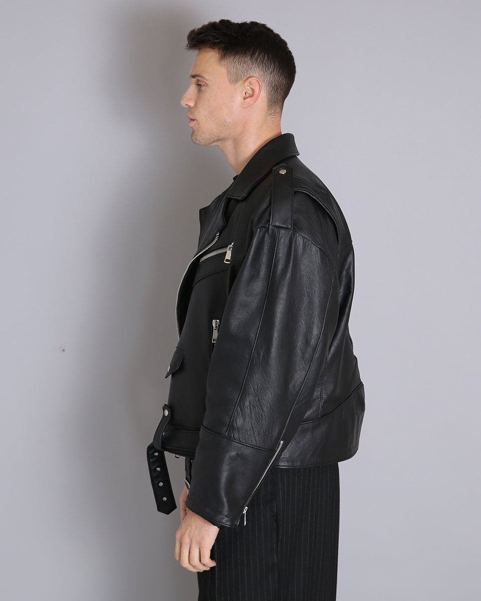 Msm Studio Oversize Leather Jacket