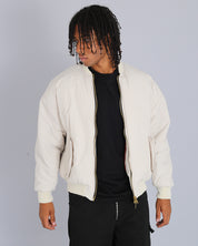 Bomber in nylon con zip dorata