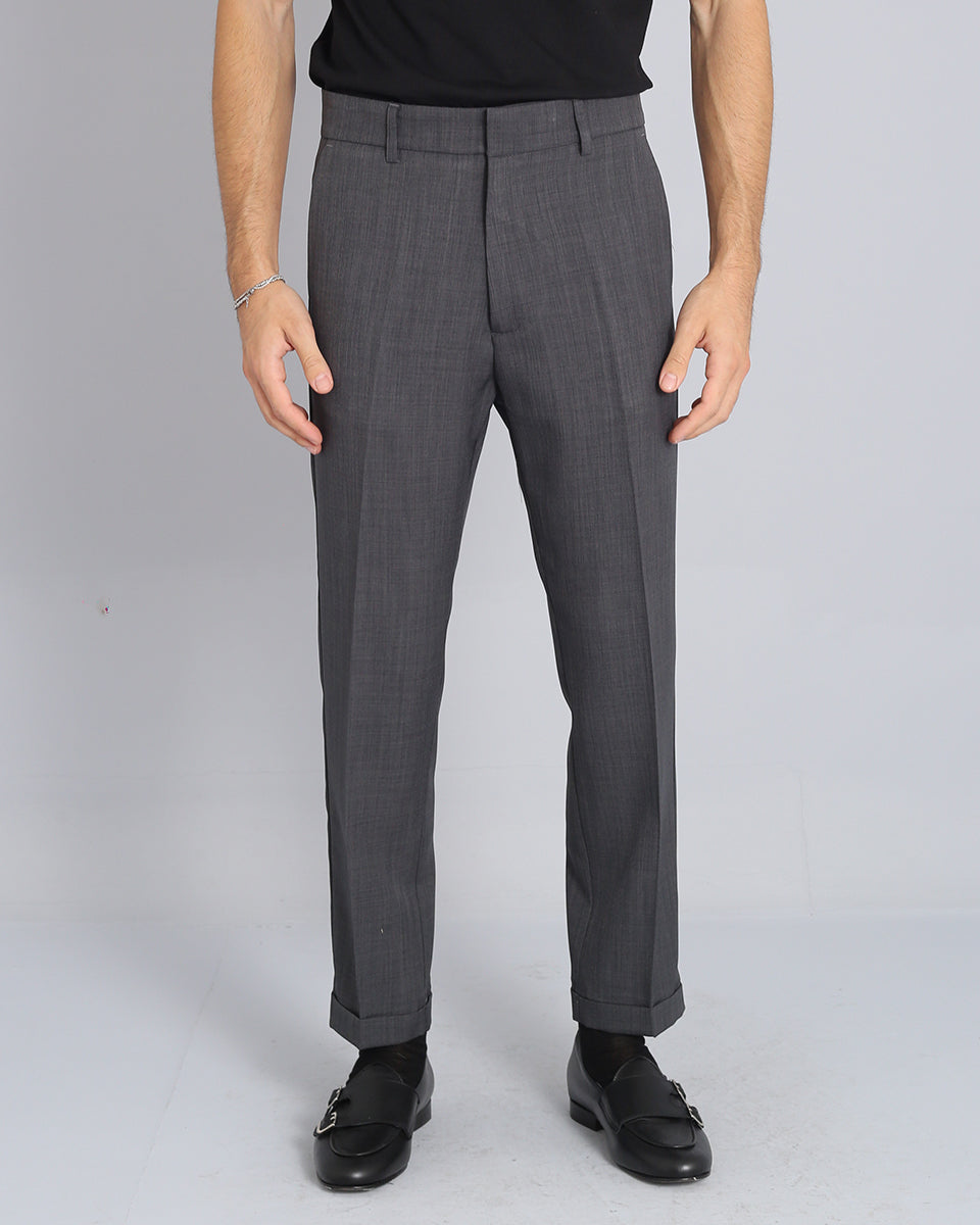 Pantalone Sartoriale Strutturato Fiammato