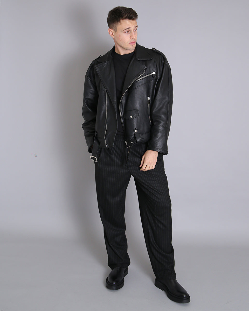 Msm Studio Oversize Leather Jacket