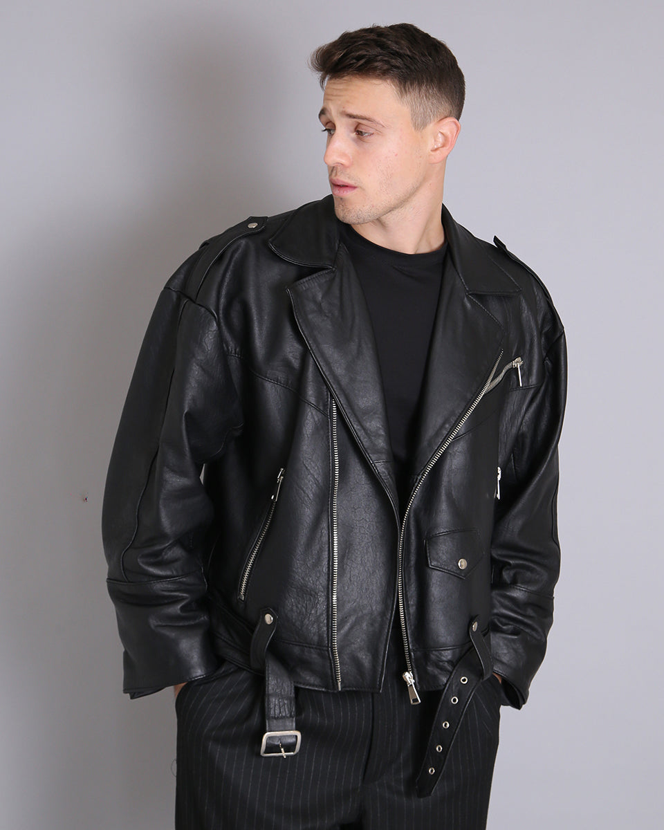 Msm Studio Oversize Leather Jacket