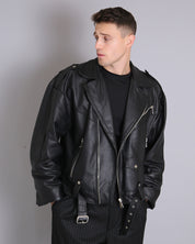 Msm Studio Oversize Leather Jacket