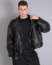 Msm Studio Oversize Leather Jacket