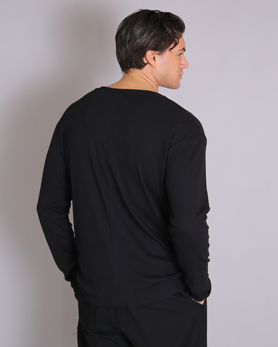 Msm Studio T-shirt Serafino in rib