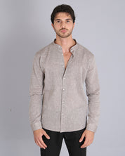 Msm Studio Linen Shirt Korean Collar 