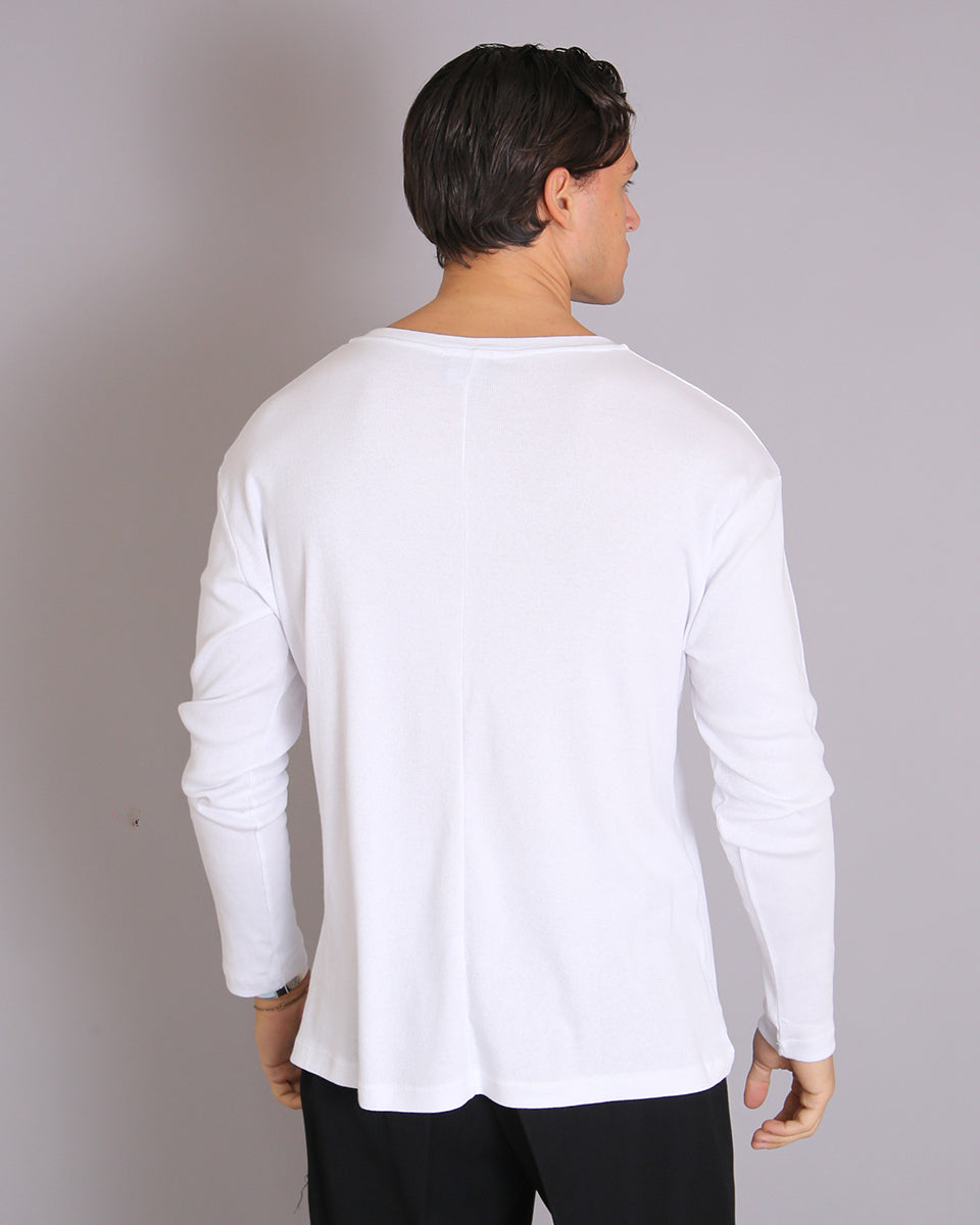 Msm Studio T-shirt Serafino in rib