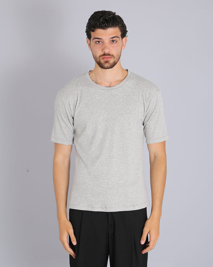 Msm Studio T-shirt boat neck ribbed half sleeve