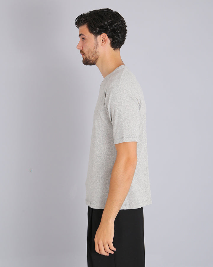 Msm Studio T-shirt boat neck ribbed half sleeve