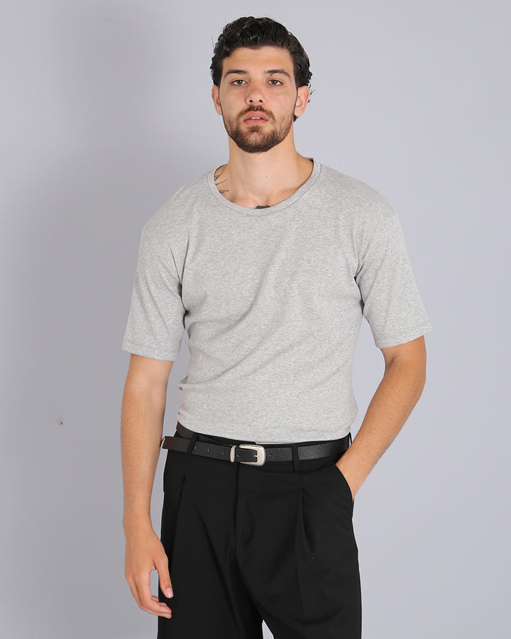 Msm Studio T-shirt boat neck ribbed half sleeve