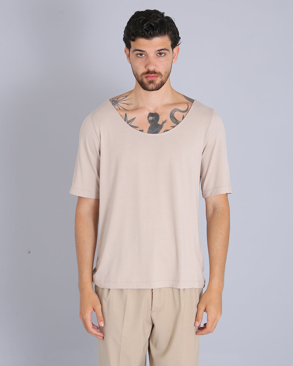 Msm Studio Viscose Boat Neck T-Shirt