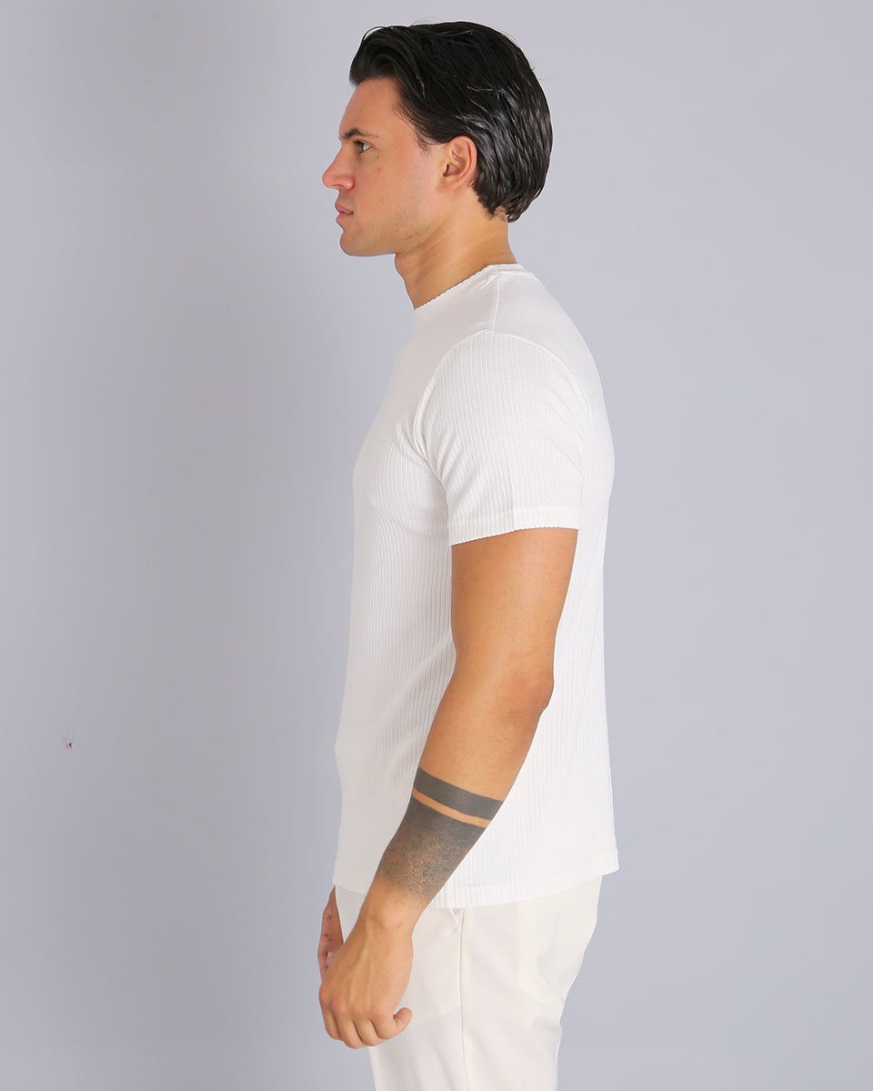 Msm Studio T-shirt Ribbed Garment Dyed White