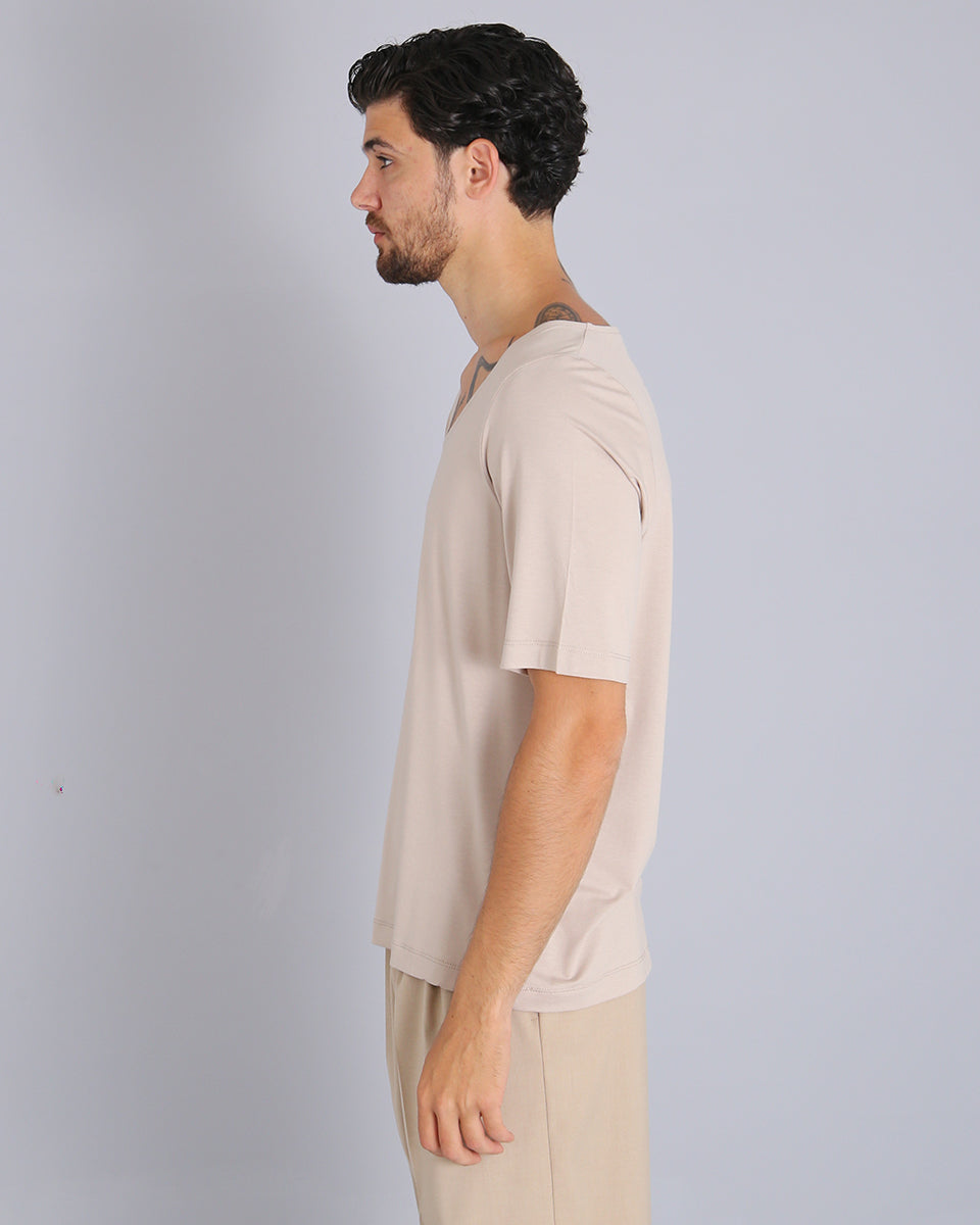 Msm Studio Viscose Boat Neck T-Shirt