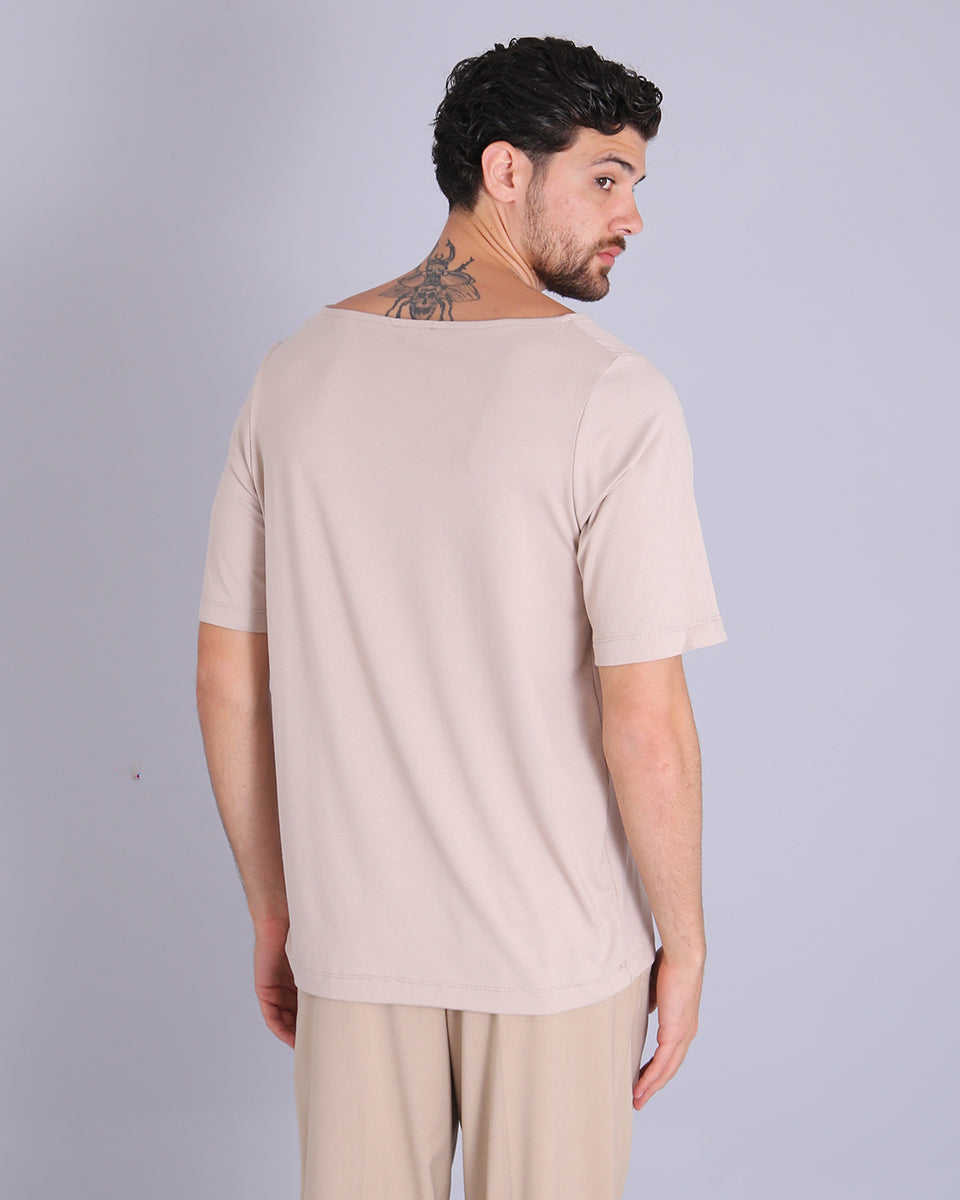 Msm Studio Viscose Boat Neck T-Shirt