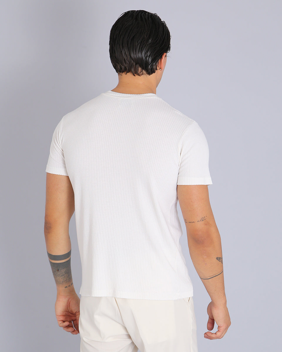 Msm Studio T-shirt Ribbed Garment Dyed White