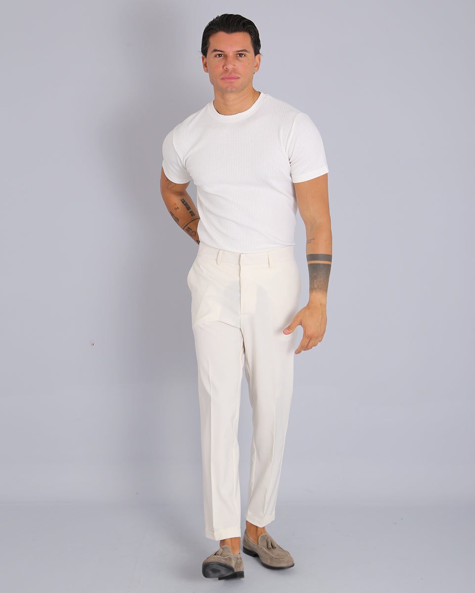 Msm Studio T-shirt Ribbed Garment Dyed White