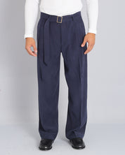 Pantalone Wide fit con cintura effetto velluto