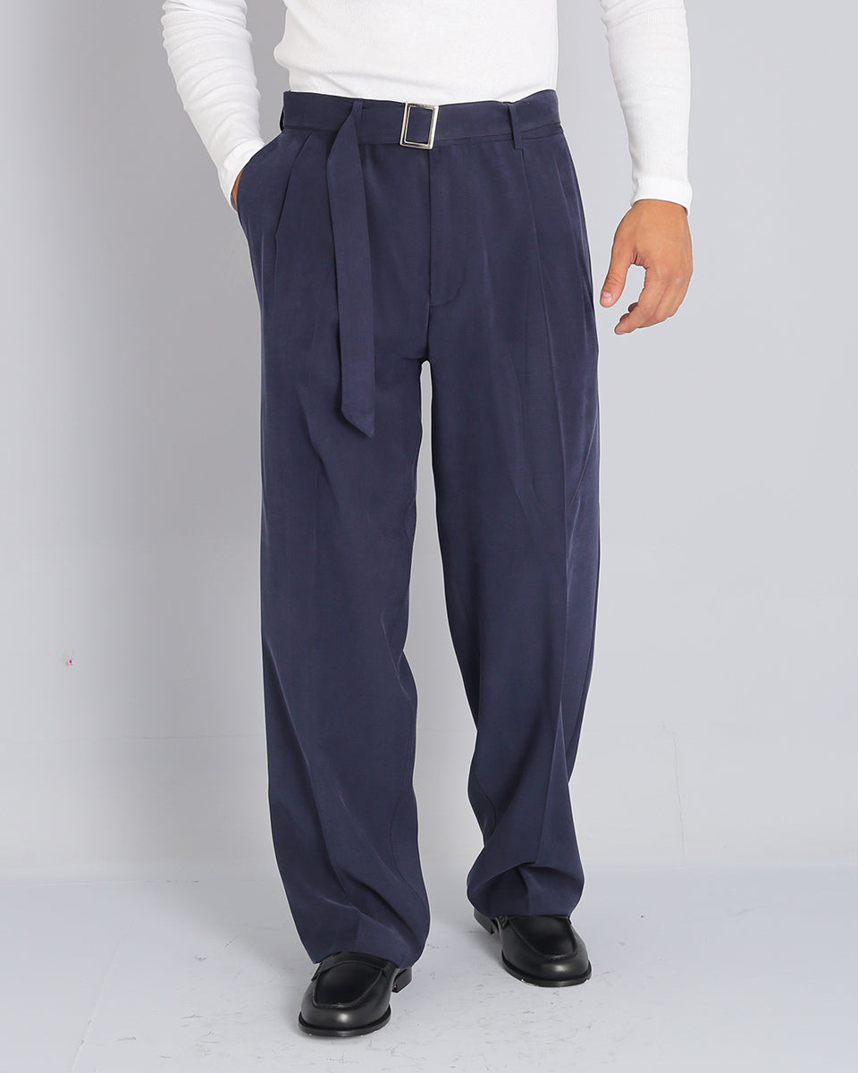 Pantalone Wide fit con cintura effetto velluto