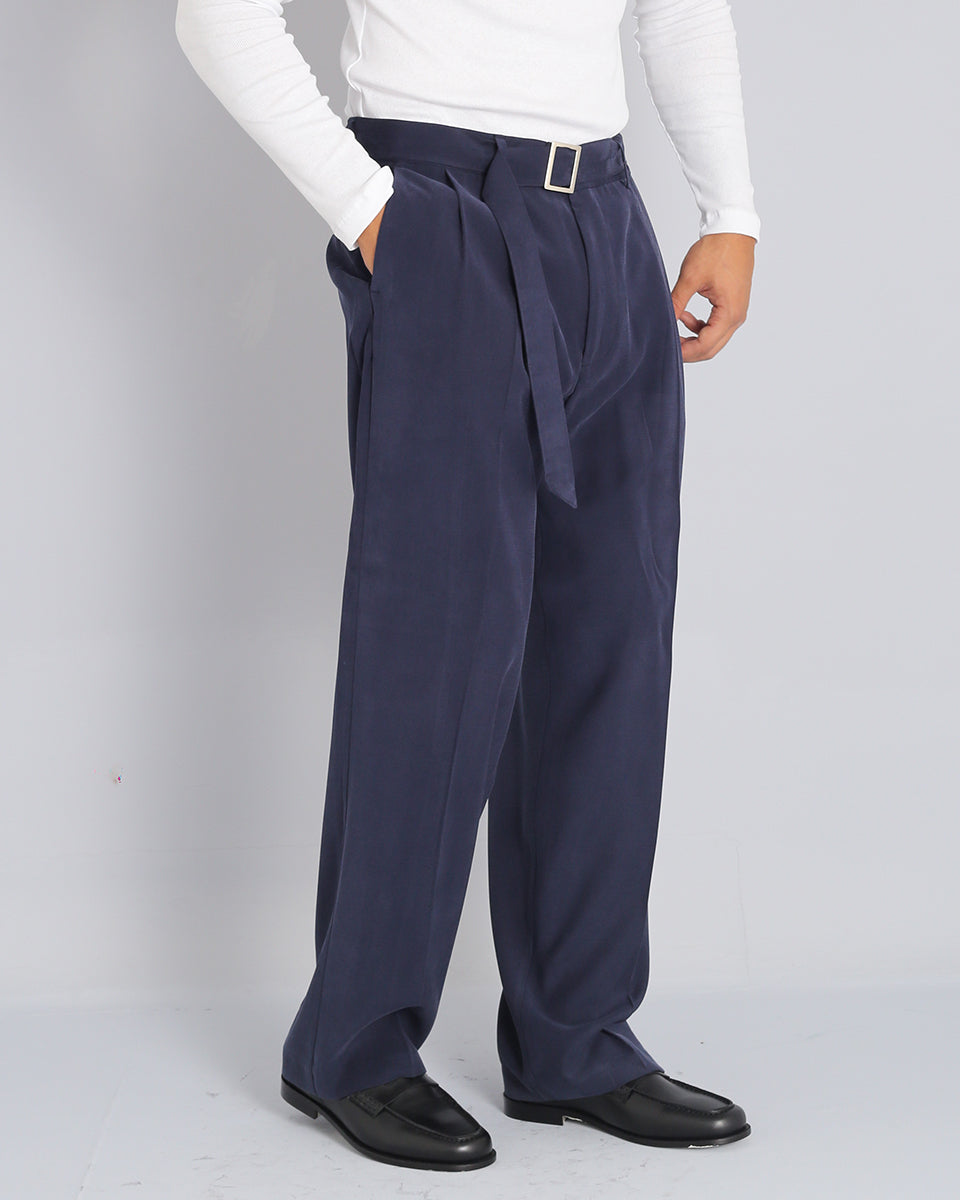 Pantalone Wide fit con cintura effetto velluto