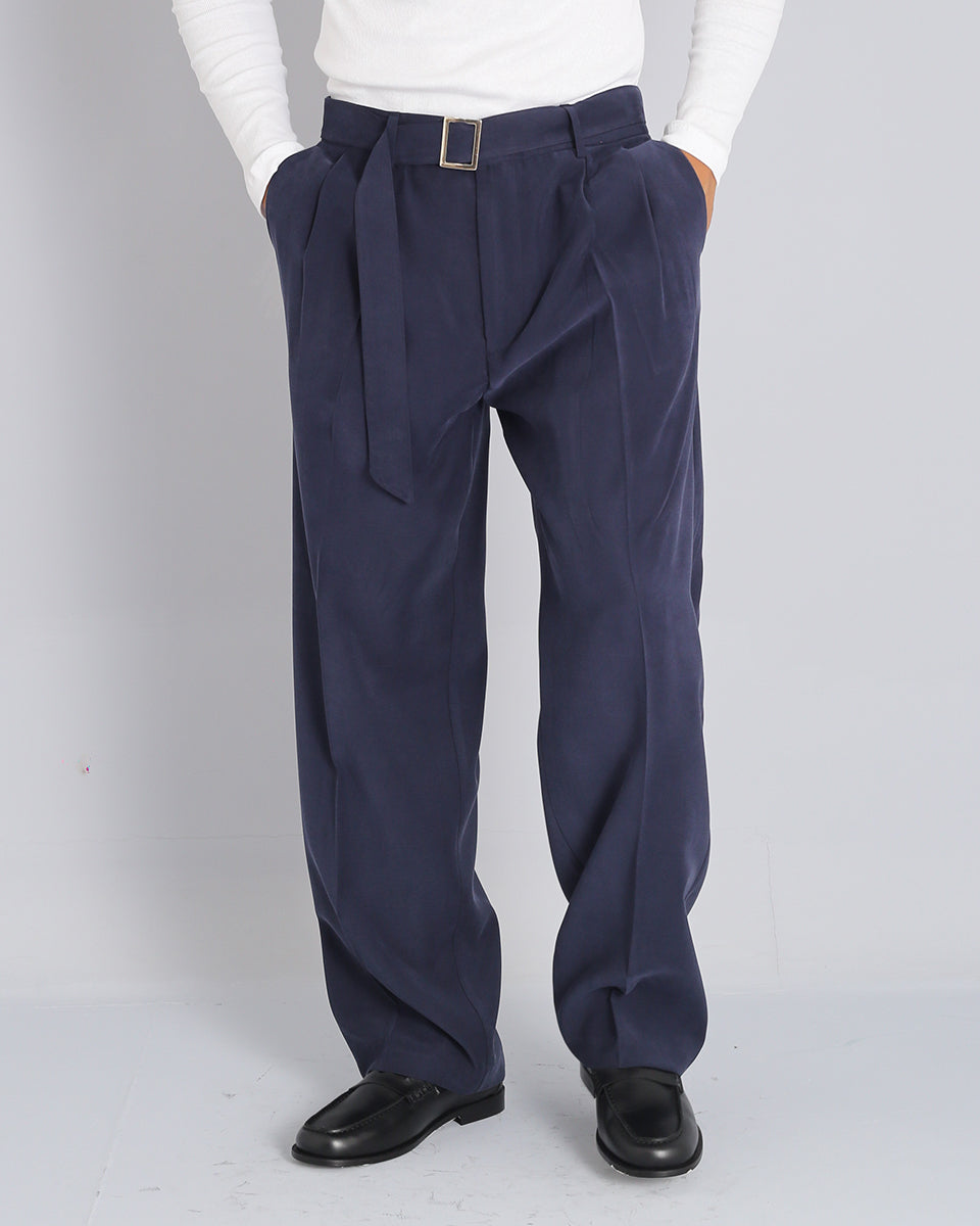 Pantalone Wide fit con cintura effetto velluto