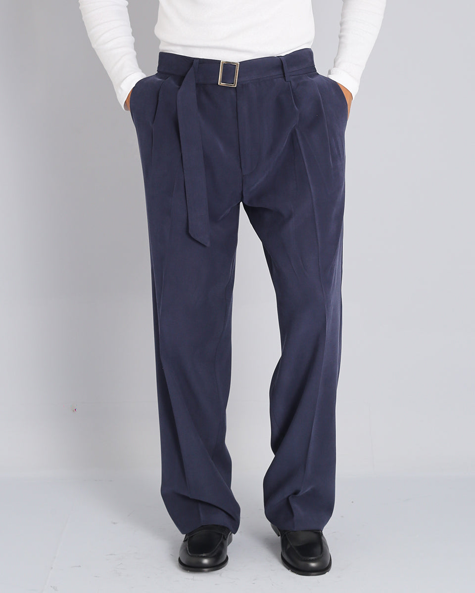 Pantalone Wide fit con cintura effetto velluto