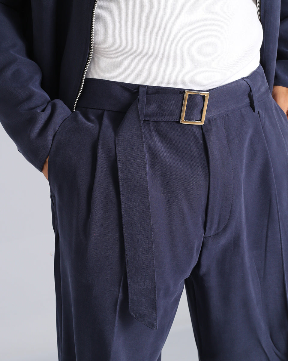 Pantalone Wide fit con cintura effetto velluto