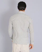 Msm Studio Striped Linen Shirt Traditional Collar 