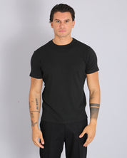 Msm Studio T-shirt Ribbed Garment Dyed Black