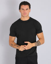 Msm Studio T-shirt Ribbed Garment Dyed Black