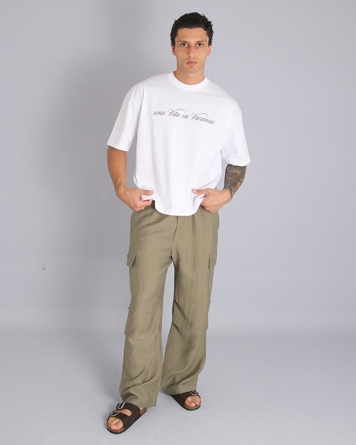 Msm Studio Pantalone Cargo Parachute in lino