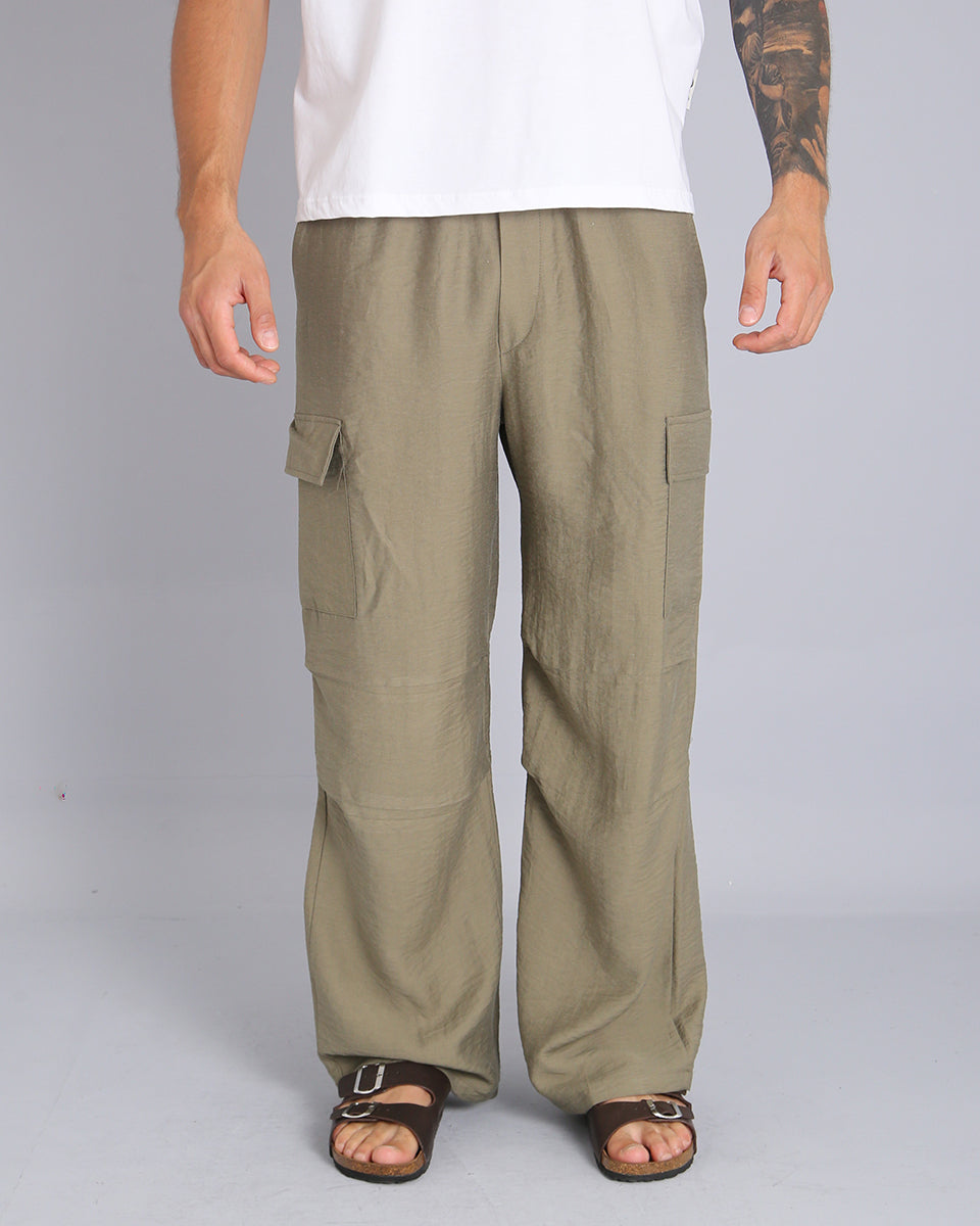 Msm Studio Pantalone Cargo Parachute in lino