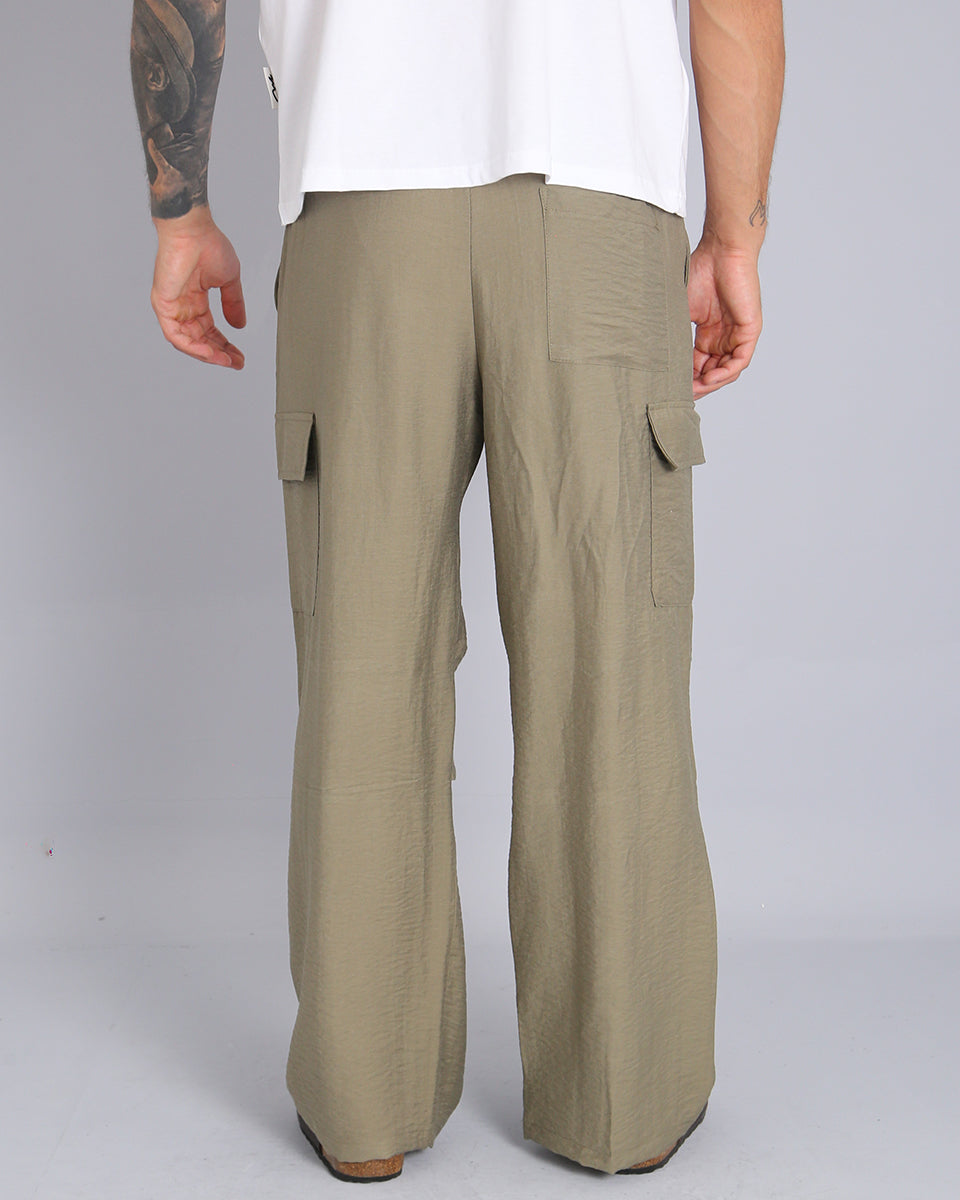 Msm Studio Pantalone Cargo Parachute in lino