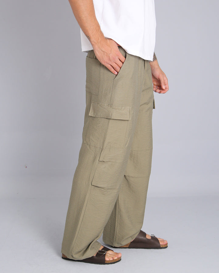 Msm Studio Pantalone Cargo Parachute in lino