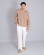 Msm Studio Wide Leg Jogger Pants Linen 