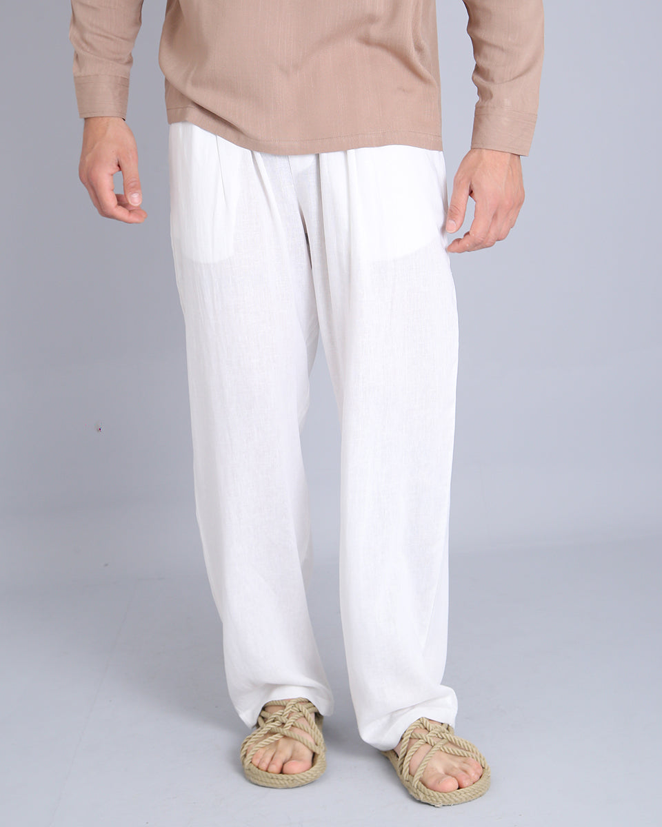 Msm Studio Wide Leg Jogger Pants Linen 